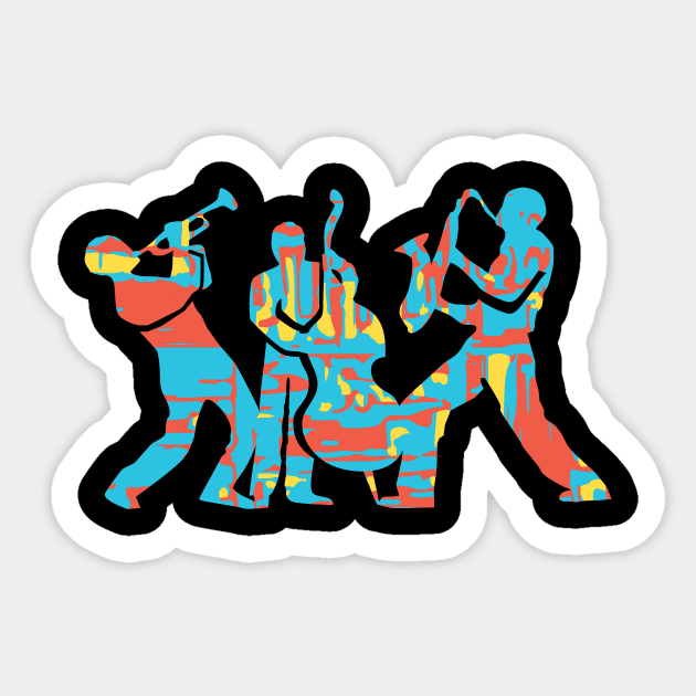 Modern Colorful Jazz Trio Sticker by jazzworldquest